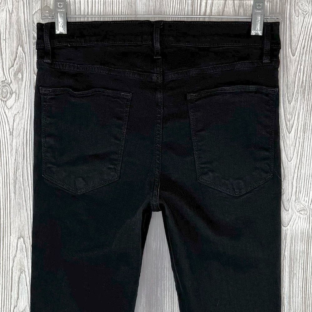 FRAME Denim Le High Skinny Front Split Black 28 Film Noir Wash Front Slit Hem - Picture 8 of 15